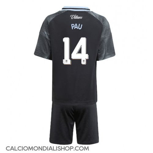 Maglie da calcio Aston Villa Pau Torres #14 Seconda Maglia Bambino 2025-26 Manica Corta (+ Pantaloni corti)
